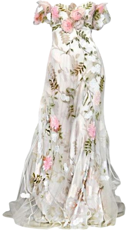 White Floral Couture Gown (zuhair murad)