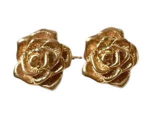 vintage gold rose studs earrings – Recherche Google