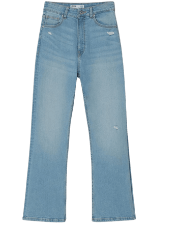 Cropped flared jeans - Denim - Woman | Bershka