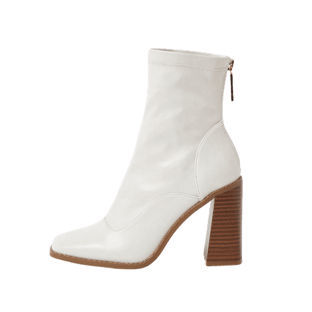 White sock block heel ankle boot | River Island