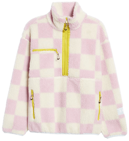 Levi's® Monty Checked High Pile Fleece Half Zip Pullover | Nordstrom