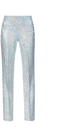 SAKS POTTS Lissi shimmer high-rise stretch-woven trousers