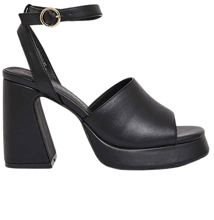 New Look chunky platform heeled sandal in black | ASOS