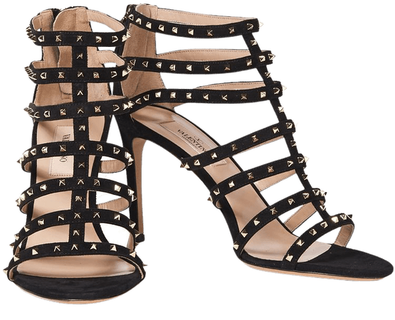 Black Lovestud cutout suede sandals | Sale up to 70% off | THE OUTNET | VALENTINO GARAVANI | THE OUTNET