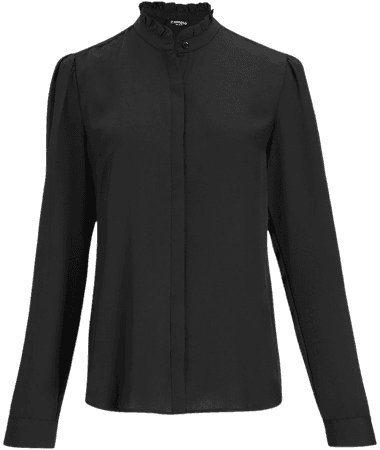 Ruffle Neck Portofino Shirt | Express