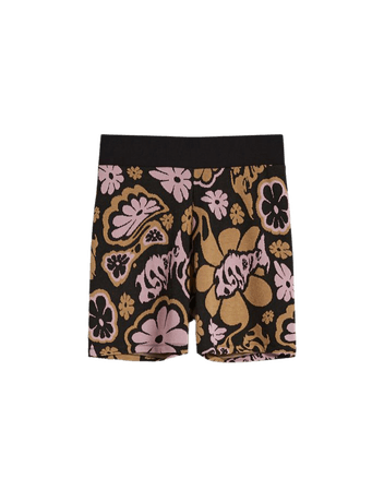 Floral print jacquard bike shorts - Shorts and bermudas - Woman | Bershka