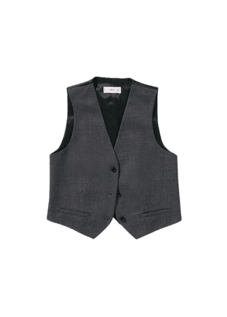 Check wool-blend suit waistcoat - Women | Mango USA