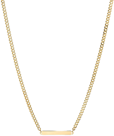 Engravable Bar Curb Chain Necklace | Mejuri
