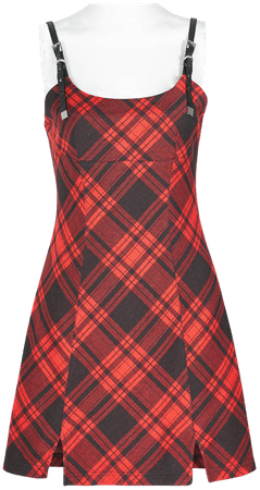 Emmy Red Tartan Gothic Mini Dress by Punk Rave | Ladies
