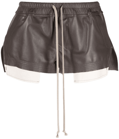 Rick Owens Boxers Leather Drawstring Shorts - Farfetch