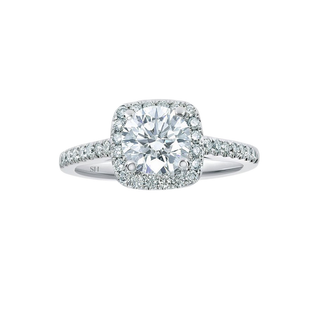 Cushion Shaped with thin halo with slim band – SH Jewellery | Diamond Engagement Rings | Wedding Rings | Melbourne