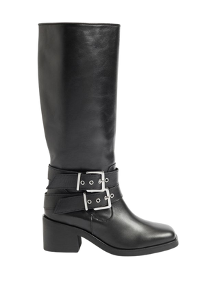 Biker Mid Calf Leather Boots - Black - & Other Stories WW