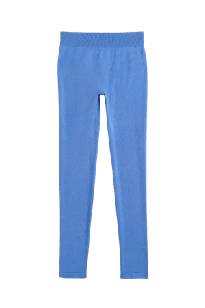 H&M THERMOLITE® Ribbed Leggings - Blue - Ladies, H&M US