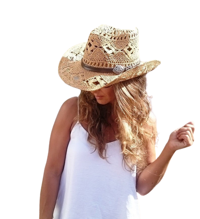 Boho cowboy hats for women bohemian cowgirl straw hat | Etsy