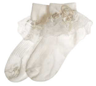 frilly lace socks off white pale ivory