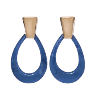 SUGARFIX By BaubleBar Resin Hoop Earrings With Gold Stud - Medium Blue : Target