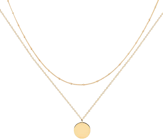 Amazon.com: Mevecco Gold Layered Necklace, 14K Gold Disc/Circle Bead Chain Dainty Elegant Simple Layer Necklace for Women…