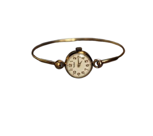 gold vintage bangle watch