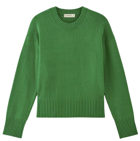 The Organic Cotton Crew Sweater Grass Green – Everlane