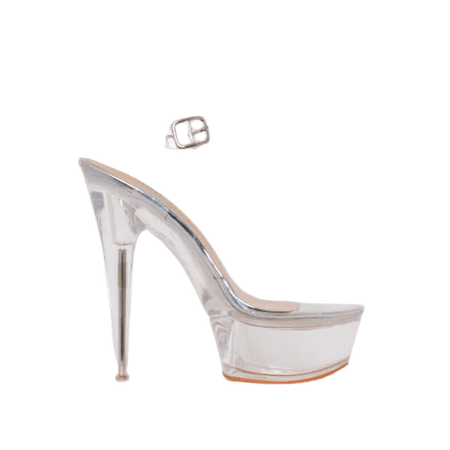 Remy Nude Patent Clear Platform Heels