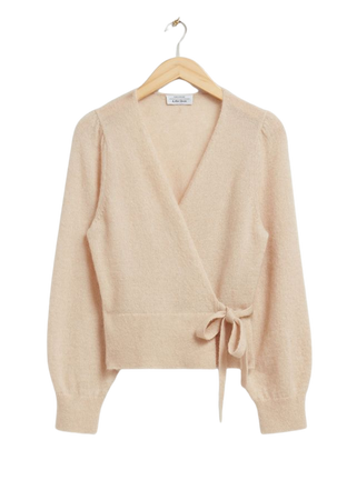 Knitted Wrap Cardigan - Beige - Cardigans - & Other Stories US