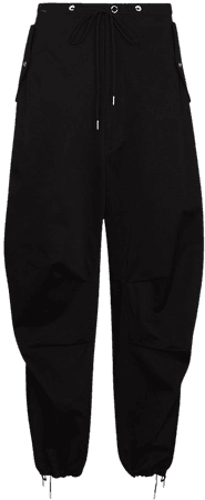 Shop black Dion Lee drawstring-waist wide-leg trousers with Express Delivery - Farfetch