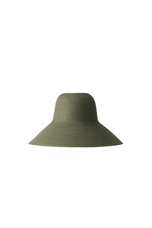 WIDE-BRIM STRAW HAT - Khaki Green - Hats - COS GB