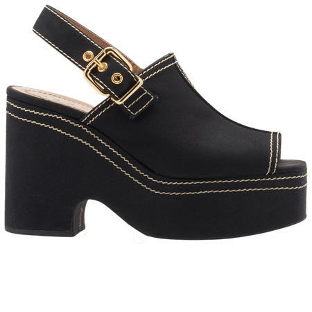Two-Tone Slingback Wedge Platform Sandals by Marni | Moda Operandi
