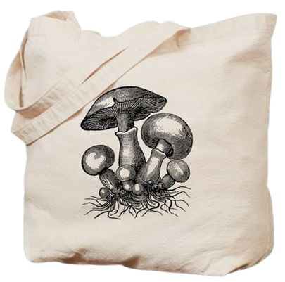 Vintage Mushrooms Illustration Tote Bag by listing-store-112282429