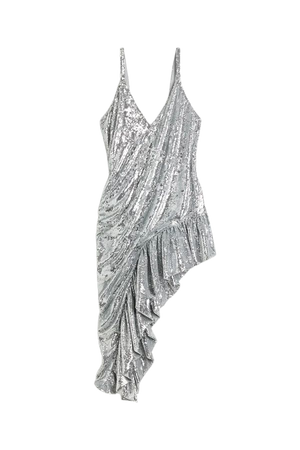 Asymmetric Sequined Dress - Silver-colored - Ladies | H&M US