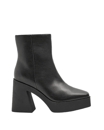 Black wide fit platform boots | River Island