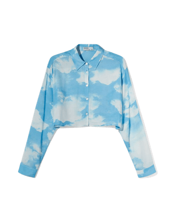 Cropped printed shirt - Shirts and blouses - Woman | Bershka