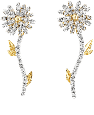 18k Gold And Rhodium Vermeil Mini Daisy Earrings By Anabela Chan
