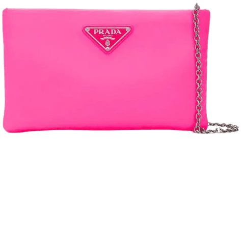 Prada Fluorescent Pink Clutch Bag With Chain - Farfetch