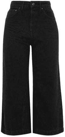 Clean Black Cropped Wide Leg Jeans | Topshop