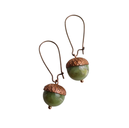 Acorn Earrings Moss Green Acorns Jewelry for Fall Autumn - Etsy Canada