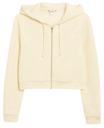 Cropped zip-up hoodie - Cream - Hoodies - Monki WW