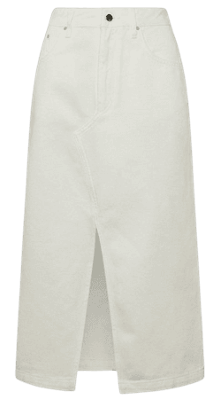 Spilt Front Denim Midi Skirt | Karen Millen