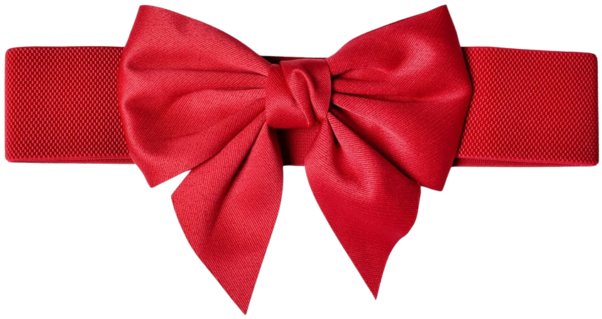 Women Girls Elastic Bow Design Waist Belt Dress Decorations (L, red) at Amazon Women’s Clothing store