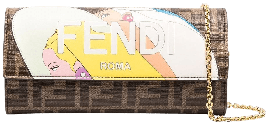 Fendi Logo Printed wallet-on-chain - Farfetch