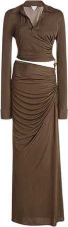 Ruched Cutout Maxi Dress By Bottega Veneta | Moda Operandi