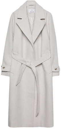 Felt texture coat with belt - Women's See all | Stradivarius United States