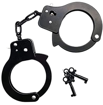 Amazon.com: SYOSIN Toy Metal Handcuffs with Role Play Party Supplies Cosplay Costume Accessory Pretend Play Hand Cuffs for Kids (Black): Sports & Outdoors