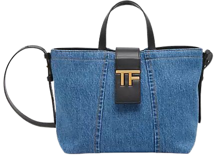 Shop TOM FORD Mini Denim & Leather Tote Bag | Saks Fifth Avenue