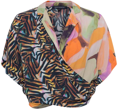 Isadora Delphine Wrap Shirt Beeswax Multi | French Connection US