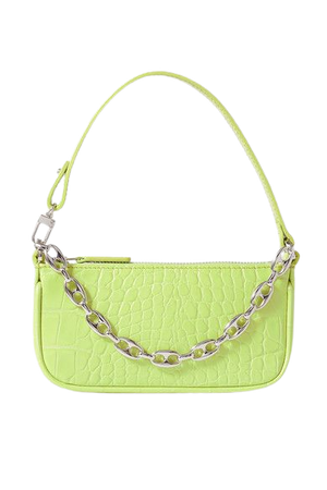 Rachel Mini Croc-effect Leather Shoulder Bag - Lime green