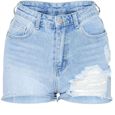 PLT Light Blue Wash Ripped Denim Mom Shorts | PrettyLittleThing USA