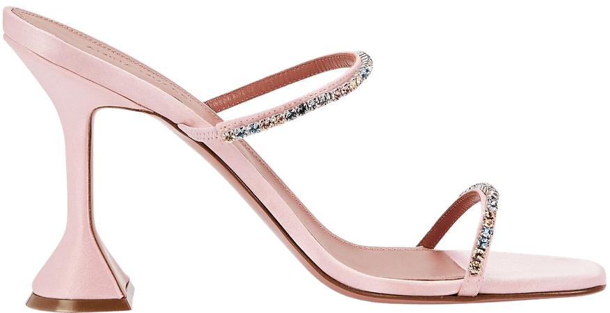 Amina Muaddi Gilda Satin Slide Sandals | INTERMIX®