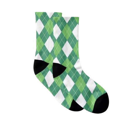 green argyle socks