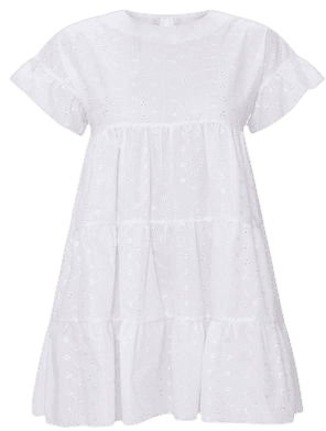 White Broderie Anglaise Smock Dress | Dresses | PrettyLittleThing